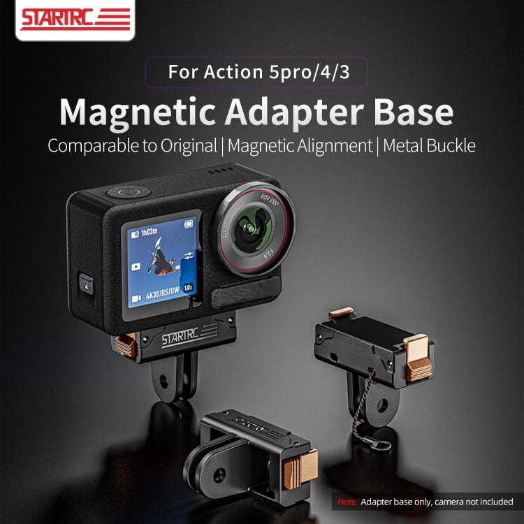 For DJI Osmo Action 5 Pro STARTRC Plastic Quick Adapter Magnetic Extension Bracket, For DJI Osmo Action 5 Pro / 4 / 3 Plastic