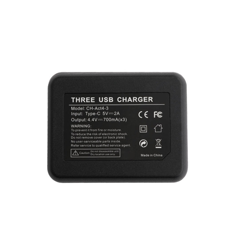 For DJI Osmo Action 4 / 3 Tri-Slot Batteries Fast Charger, 5V 2A Tri-Slot Batteries Charger