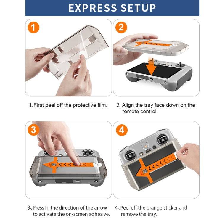 For DJI RC / RC2 STARTRC Easy Install 2pcs Tempered Glass Film, For DJI RC / RC2 with Easy Install
