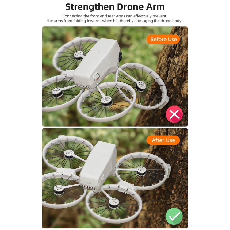 مشبك ذراع مضاد للاهتزاز من Sunnylife لـ DJI Flip مشبك تثبيت متكامل سريع الفك ومشبك مضاد للتصادم