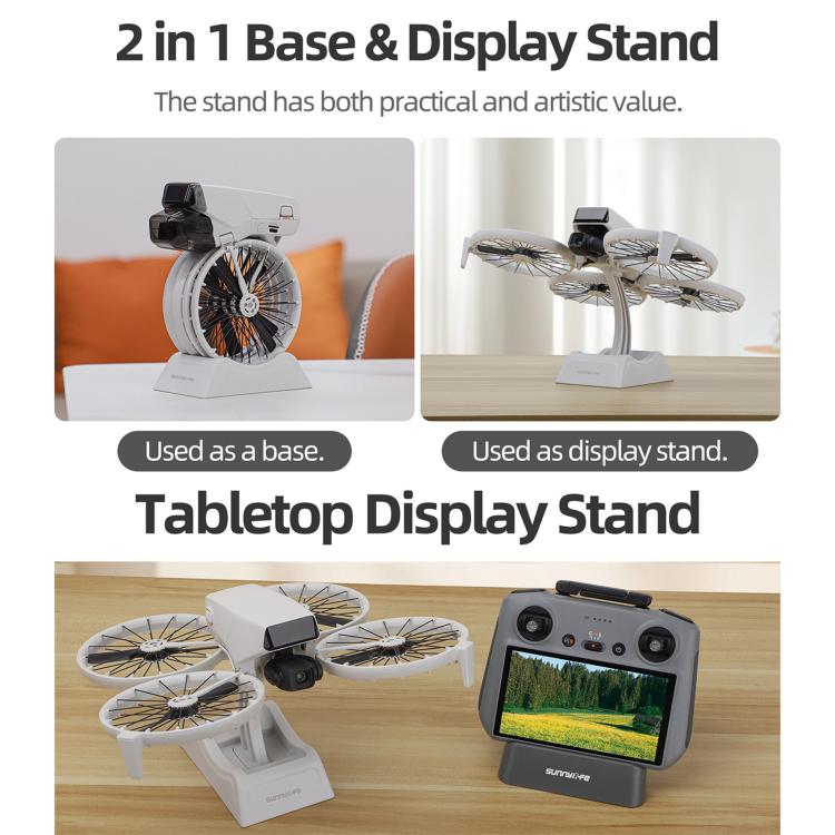 حامل عرض سطح المكتب 2 في 1 من Sunnylife لطائرة DJI Flip بدون طيار، قاعدة تثبيت للعرض