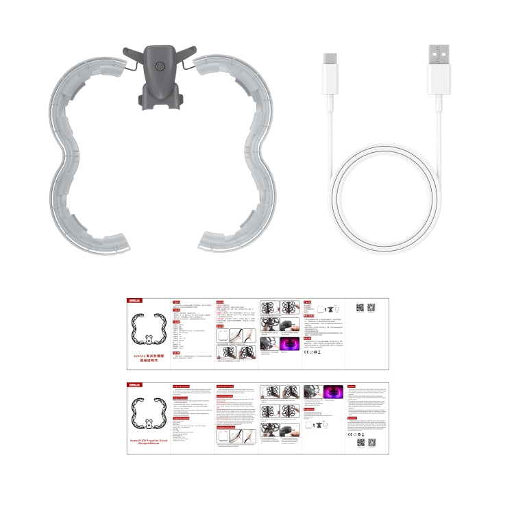 واقي مروحة LED للطائرة بدون طيار DJI Avata 2 STARTRC حلقة حماية مضادة للتصادم، لـ DJI Avata 2