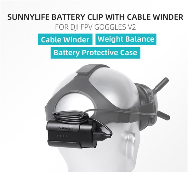 حامل مشبك البطارية من Sunnylife، إدارة الكابلات، لفافة، حافظة واقية لنظارات DJI FPV V2، حامل بطارية من Sunnylife