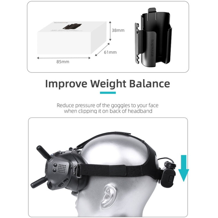 حامل مشبك البطارية من Sunnylife، إدارة الكابلات، لفافة، حافظة واقية لنظارات DJI FPV V2، حامل بطارية من Sunnylife