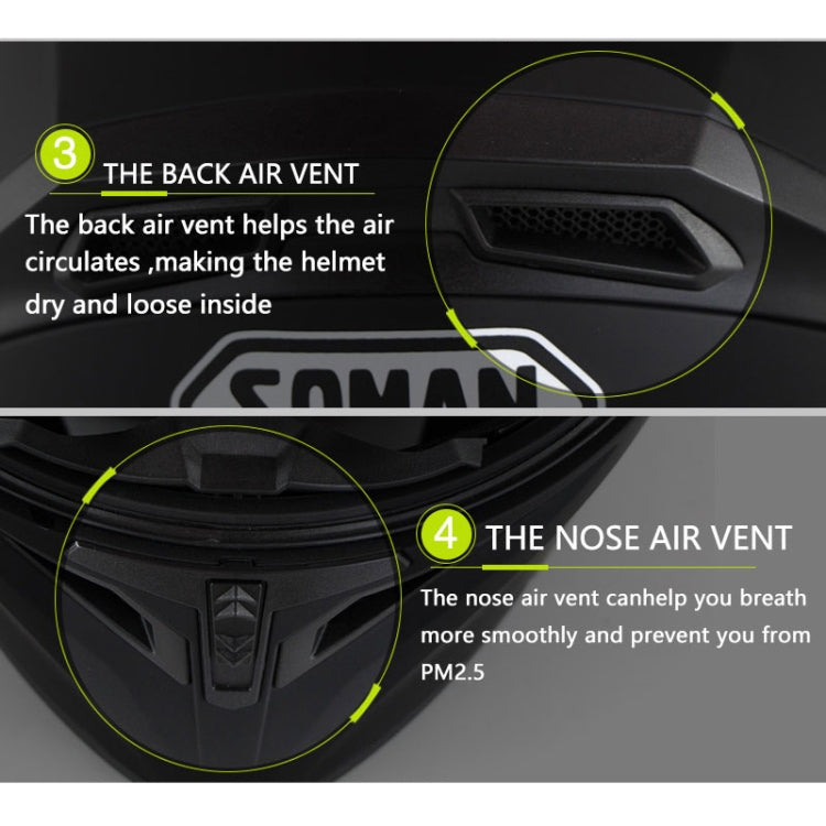 Soman 955 Skyeye Motorcycle Full / Open Face Bluetooth Helmet Headset Full Face, Supports Answer / Hang Up Calls