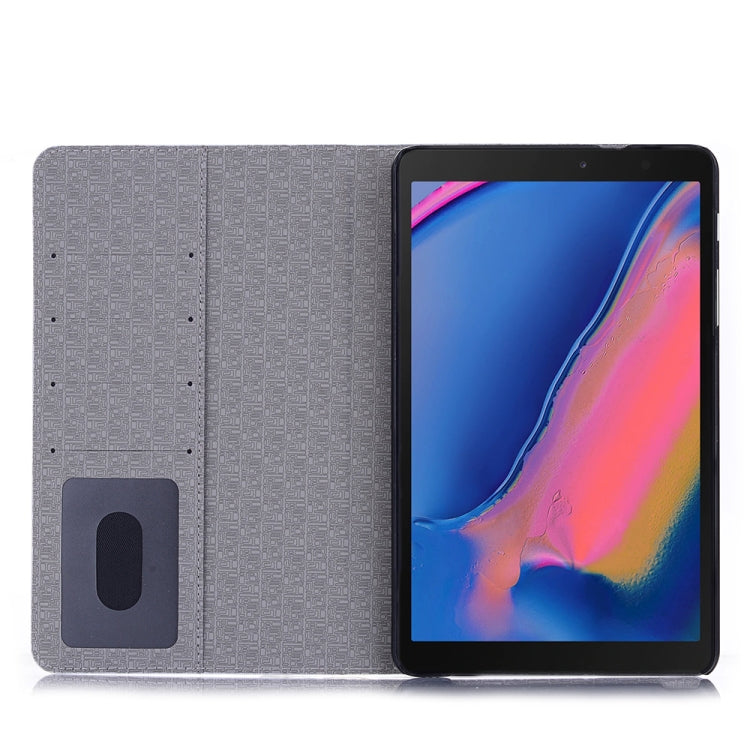 جراب جلدي أفقي قابل للطي مع فتحات للبطاقات وحامل ومحفظة وإطار صور لجهاز Galaxy Tab A 8.0 (2019)