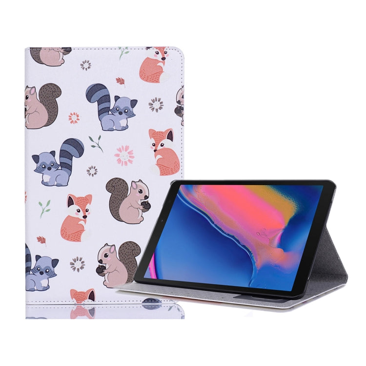 جراب جلدي أفقي قابل للطي مع فتحات للبطاقات وحامل ومحفظة وإطار صور لجهاز Galaxy Tab A 8.0 (2019)