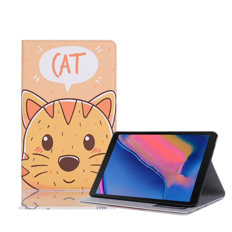 جراب جلدي أفقي قابل للطي مع فتحات للبطاقات وحامل ومحفظة وإطار صور لجهاز Galaxy Tab A 8.0 (2019)
