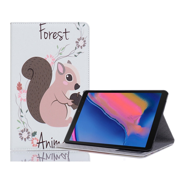 جراب جلدي أفقي قابل للطي مع فتحات للبطاقات وحامل ومحفظة وإطار صور لجهاز Galaxy Tab A 8.0 (2019)