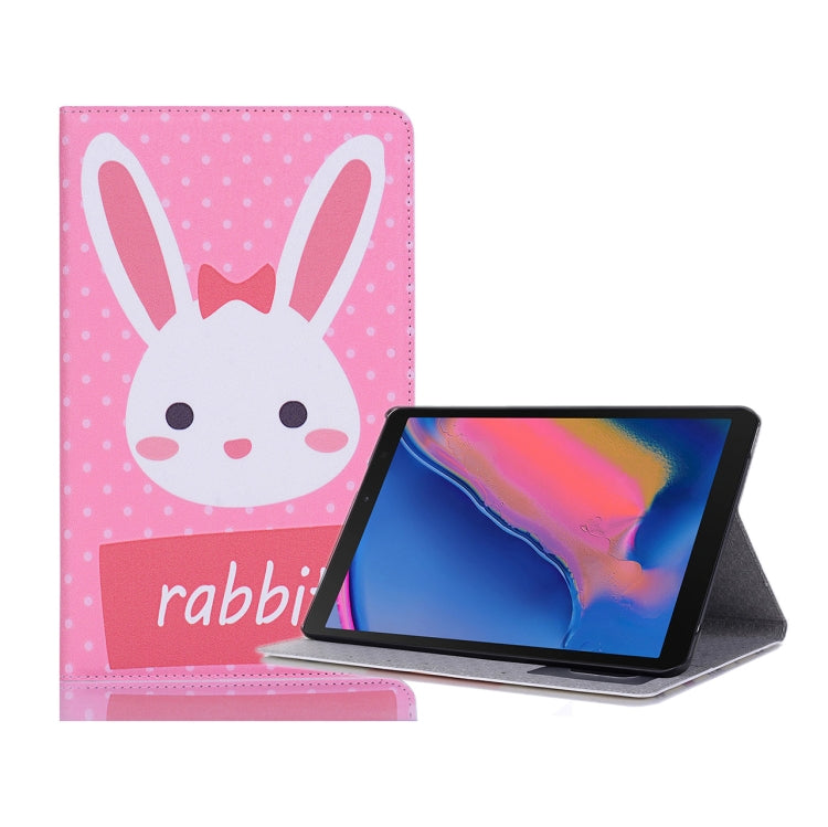 جراب جلدي أفقي قابل للطي مع فتحات للبطاقات وحامل ومحفظة وإطار صور لجهاز Galaxy Tab A 8.0 (2019)