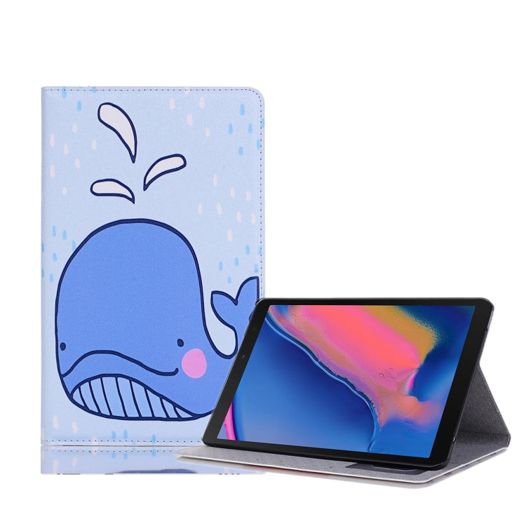 جراب جلدي أفقي قابل للطي مع فتحات للبطاقات وحامل ومحفظة وإطار صور لجهاز Galaxy Tab A 8.0 (2019)