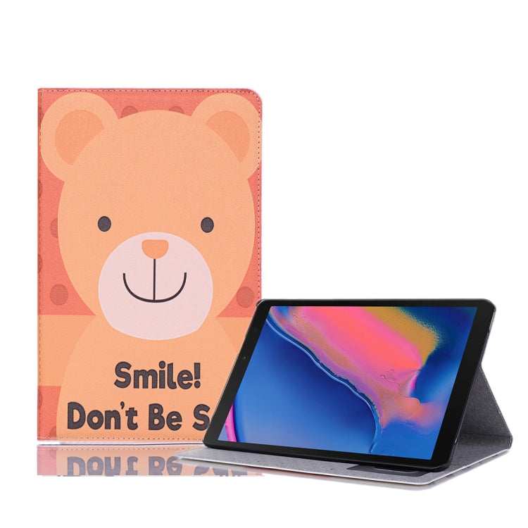 جراب جلدي أفقي قابل للطي مع فتحات للبطاقات وحامل ومحفظة وإطار صور لجهاز Galaxy Tab A 8.0 (2019)