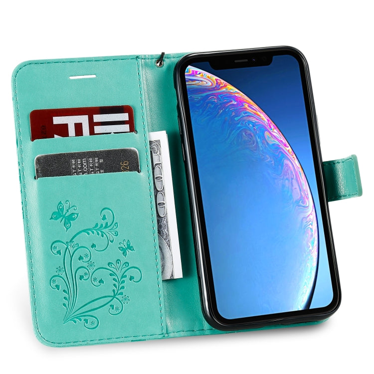 Pressed Printing Butterfly Pattern Horizontal Flip PU Leather Case with Holder & Card Slots & Wallet & Lanyard, For iPhone 11 Pro, For iPhone 11, For iPhone 11 Pro Max, For OPPO A1K / C2, For Vivo Y93 / Y91 / Y95, For Huawei P20 Lite 2019 / Nova 5i