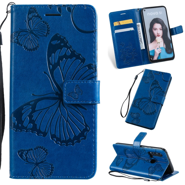 Pressed Printing Butterfly Pattern Horizontal Flip PU Leather Case with Holder & Card Slots & Wallet & Lanyard, For iPhone 11 Pro, For iPhone 11, For iPhone 11 Pro Max, For OPPO A1K / C2, For Vivo Y93 / Y91 / Y95, For Huawei P20 Lite 2019 / Nova 5i