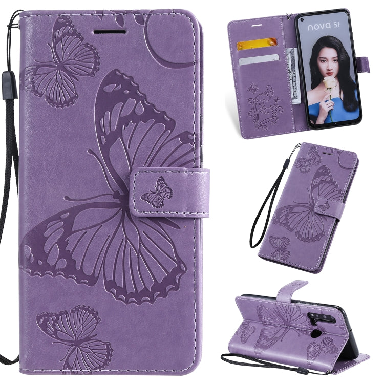 Pressed Printing Butterfly Pattern Horizontal Flip PU Leather Case with Holder & Card Slots & Wallet & Lanyard, For iPhone 11 Pro, For iPhone 11, For iPhone 11 Pro Max, For OPPO A1K / C2, For Vivo Y93 / Y91 / Y95, For Huawei P20 Lite 2019 / Nova 5i