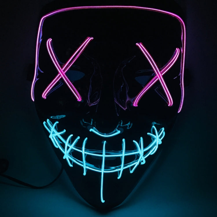 قناع إضاءة LED للفم بتصميم X للوجه وحفلات مهرجان الهالوين