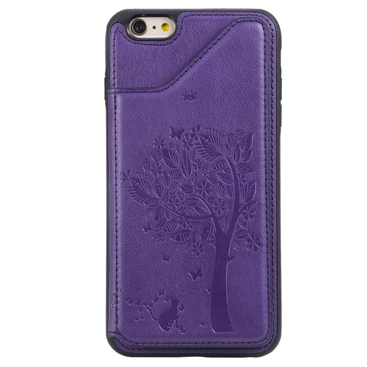 Cat Tree Embossing Pattern Shockproof Protective Case with Card Slots & Photo Frame, For iPhone 6 Plus, For iPhone 6, For iPhone 7 / 8, For iPhone 7 Plus / 8 Plus, For iPhone X, For iPhone XR, For iPhone XS Max, For iPhone XS
