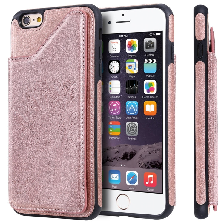 Cat Tree Embossing Pattern Shockproof Protective Case with Card Slots & Photo Frame, For iPhone 6 Plus, For iPhone 6, For iPhone 7 / 8, For iPhone 7 Plus / 8 Plus, For iPhone X, For iPhone XR, For iPhone XS Max, For iPhone XS