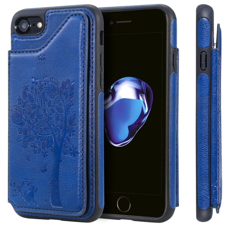 Cat Tree Embossing Pattern Shockproof Protective Case with Card Slots & Photo Frame, For iPhone 6 Plus, For iPhone 6, For iPhone 7 / 8, For iPhone 7 Plus / 8 Plus, For iPhone X, For iPhone XR, For iPhone XS Max, For iPhone XS