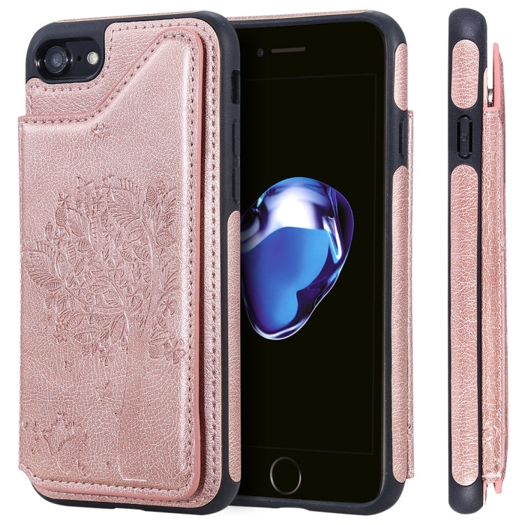 Cat Tree Embossing Pattern Shockproof Protective Case with Card Slots & Photo Frame, For iPhone 6 Plus, For iPhone 6, For iPhone 7 / 8, For iPhone 7 Plus / 8 Plus, For iPhone X, For iPhone XR, For iPhone XS Max, For iPhone XS
