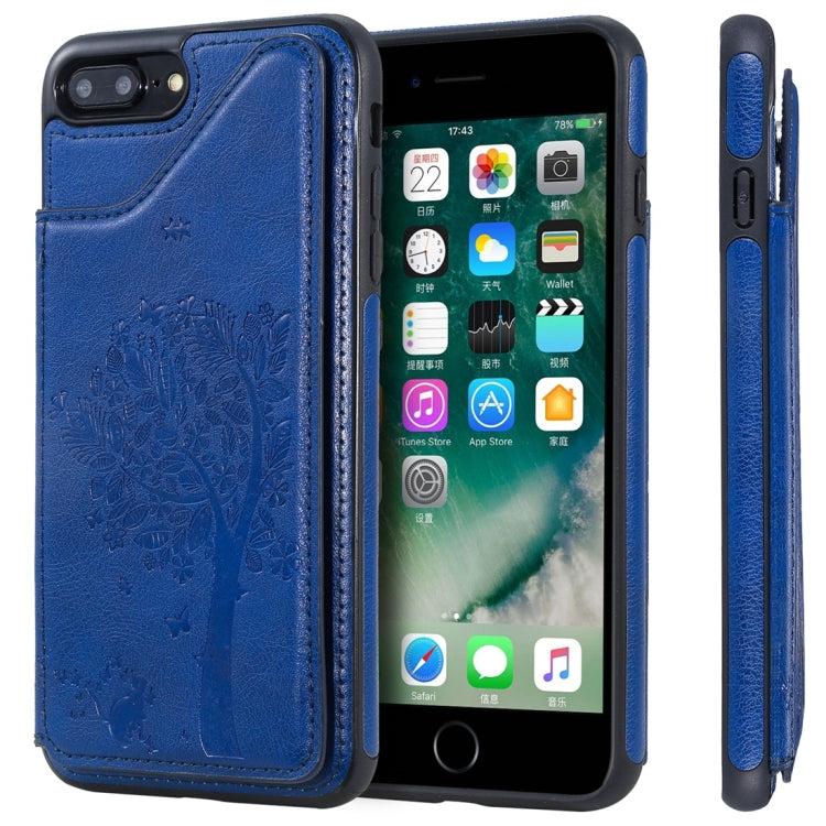 Cat Tree Embossing Pattern Shockproof Protective Case with Card Slots & Photo Frame, For iPhone 6 Plus, For iPhone 6, For iPhone 7 / 8, For iPhone 7 Plus / 8 Plus, For iPhone X, For iPhone XR, For iPhone XS Max, For iPhone XS