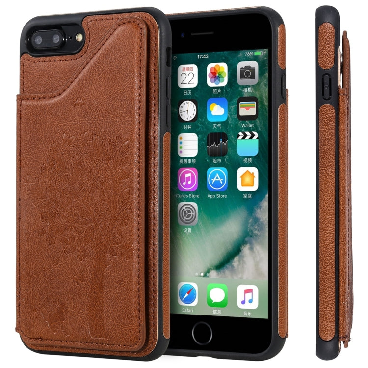 Cat Tree Embossing Pattern Shockproof Protective Case with Card Slots & Photo Frame, For iPhone 6 Plus, For iPhone 6, For iPhone 7 / 8, For iPhone 7 Plus / 8 Plus, For iPhone X, For iPhone XR, For iPhone XS Max, For iPhone XS
