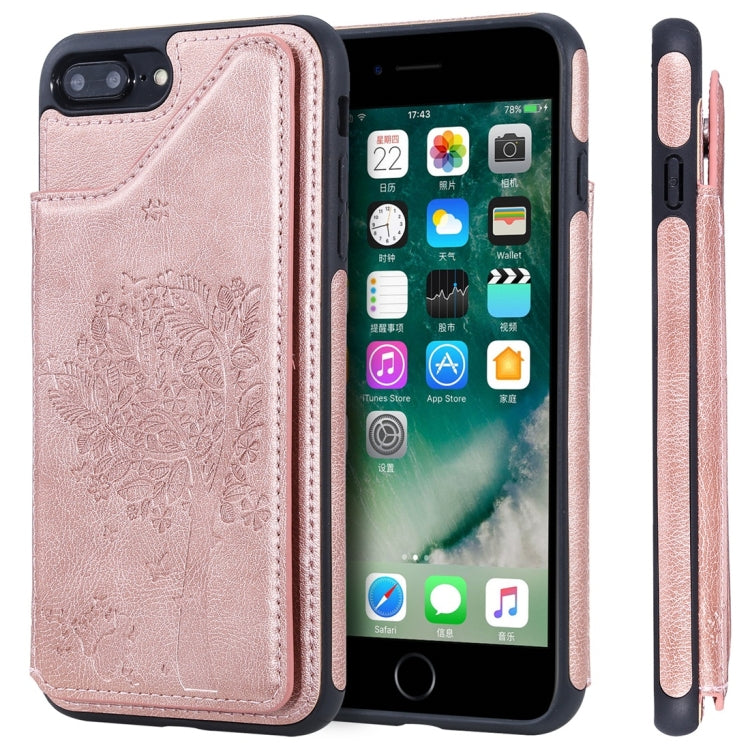 Cat Tree Embossing Pattern Shockproof Protective Case with Card Slots & Photo Frame, For iPhone 6 Plus, For iPhone 6, For iPhone 7 / 8, For iPhone 7 Plus / 8 Plus, For iPhone X, For iPhone XR, For iPhone XS Max, For iPhone XS