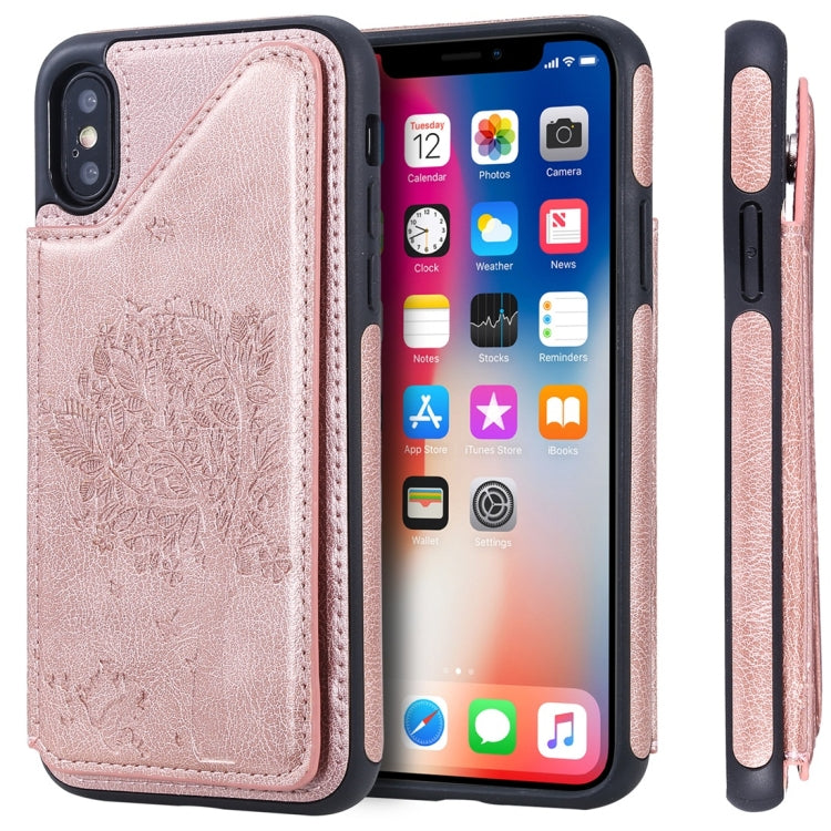 Cat Tree Embossing Pattern Shockproof Protective Case with Card Slots & Photo Frame, For iPhone 6 Plus, For iPhone 6, For iPhone 7 / 8, For iPhone 7 Plus / 8 Plus, For iPhone X, For iPhone XR, For iPhone XS Max, For iPhone XS