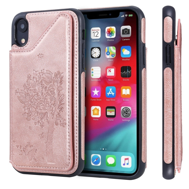 Cat Tree Embossing Pattern Shockproof Protective Case with Card Slots & Photo Frame, For iPhone 6 Plus, For iPhone 6, For iPhone 7 / 8, For iPhone 7 Plus / 8 Plus, For iPhone X, For iPhone XR, For iPhone XS Max, For iPhone XS