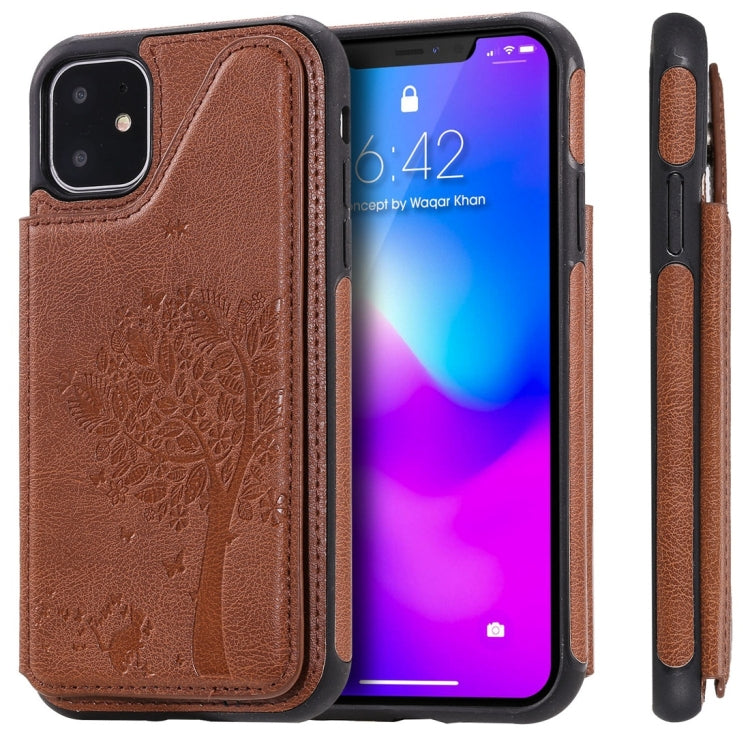 Cat Tree Embossing Pattern Shockproof Protective Case with Card Slots & Photo Frame, For iPhone 11 Pro, For iPhone 11, For iPhone 11 Pro Max, For Galaxy A50, For Galaxy Note 8, For Galaxy Note 9, For Galaxy Note 10+, For Galaxy Note 10