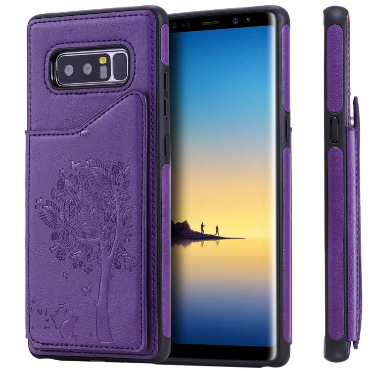 Cat Tree Embossing Pattern Shockproof Protective Case with Card Slots & Photo Frame, For iPhone 11 Pro, For iPhone 11, For iPhone 11 Pro Max, For Galaxy A50, For Galaxy Note 8, For Galaxy Note 9, For Galaxy Note 10+, For Galaxy Note 10
