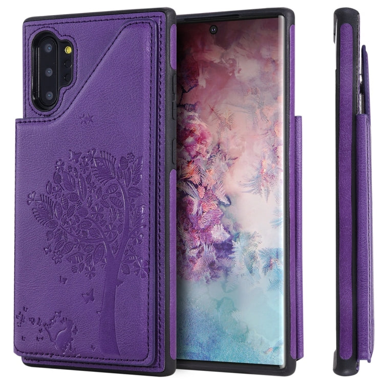 Cat Tree Embossing Pattern Shockproof Protective Case with Card Slots & Photo Frame, For iPhone 11 Pro, For iPhone 11, For iPhone 11 Pro Max, For Galaxy A50, For Galaxy Note 8, For Galaxy Note 9, For Galaxy Note 10+, For Galaxy Note 10