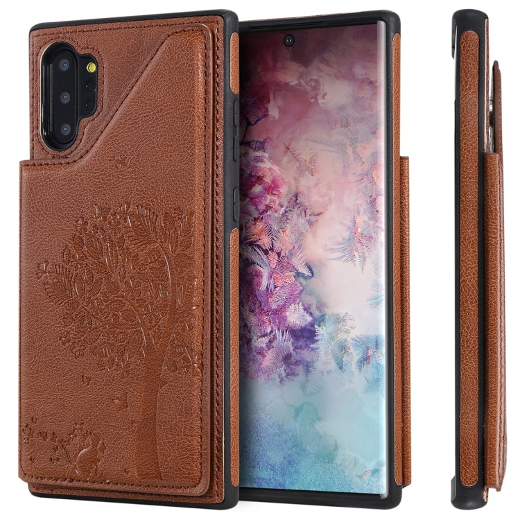 Cat Tree Embossing Pattern Shockproof Protective Case with Card Slots & Photo Frame, For iPhone 11 Pro, For iPhone 11, For iPhone 11 Pro Max, For Galaxy A50, For Galaxy Note 8, For Galaxy Note 9, For Galaxy Note 10+, For Galaxy Note 10