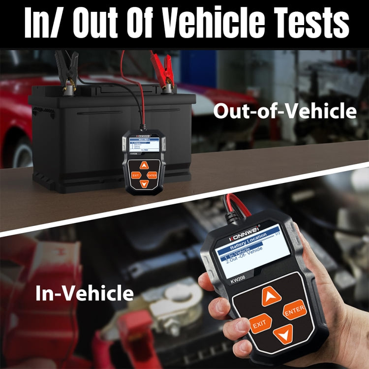 KONNWEI KW208 Car TFT Color Screen Battery Tester Support 8 Languages, KW208