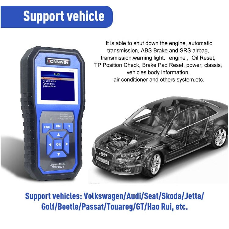 KONNWEI KW450 Car 2.8 inch TFT Color Screen Battery Tester Support 2 Languages / System XP WIN7 WIN8 WIN10, KW450