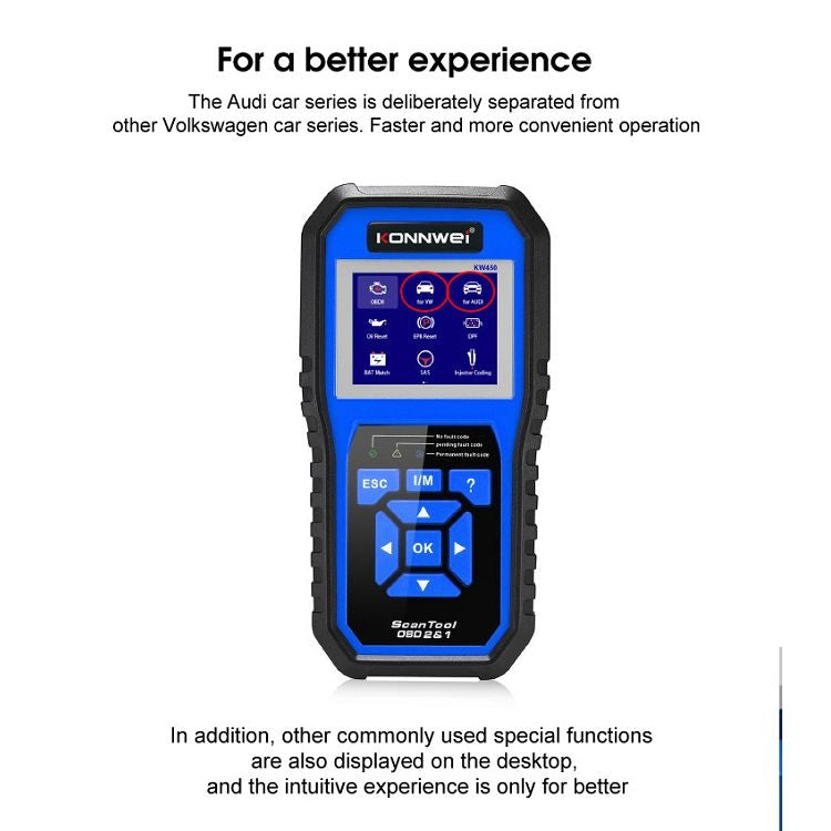 KONNWEI KW450 Car 2.8 inch TFT Color Screen Battery Tester Support 2 Languages / System XP WIN7 WIN8 WIN10, KW450