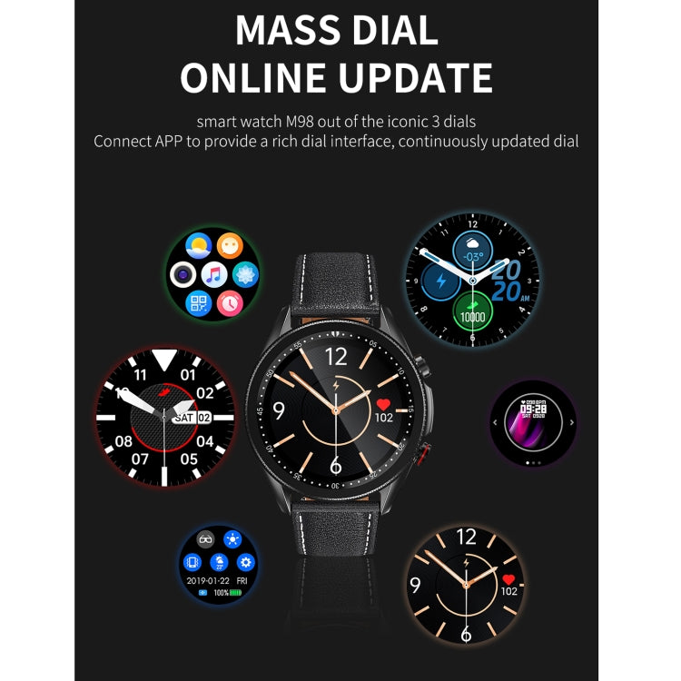 M98 1.28 inch IPS Color Screen IP67 Waterproof Smart Watch, Support Sleep Monitor / Heart Rate Monitor / Bluetooth Call, Style:Steel Strap