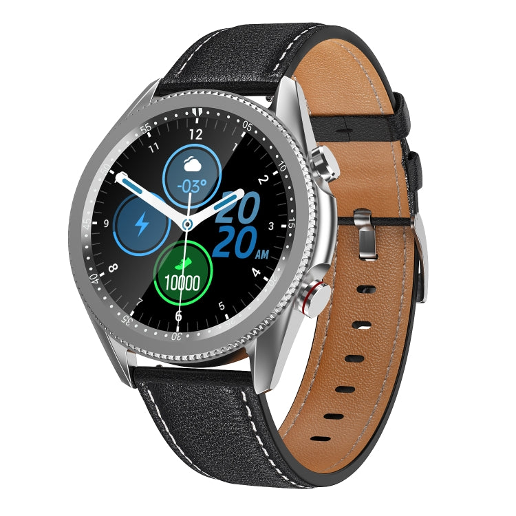 M98 1.28 inch IPS Color Screen IP67 Waterproof Smart Watch, Support Sleep Monitor / Heart Rate Monitor / Bluetooth Call, Style:Leather Strap