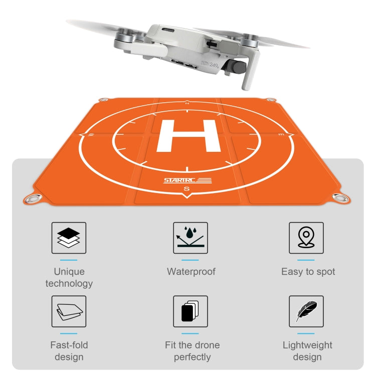 STARTRC 1109143 50 سم طائرة بدون طيار محمولة عالمية قابلة للطي ساحة وقوف السيارات منصة هبوط ل DJI FPV / mini 2 / Air 2، 50 سم