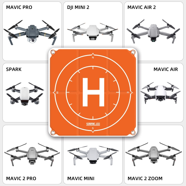 STARTRC 1109143 50 سم طائرة بدون طيار محمولة عالمية قابلة للطي ساحة وقوف السيارات منصة هبوط ل DJI FPV / mini 2 / Air 2، 50 سم