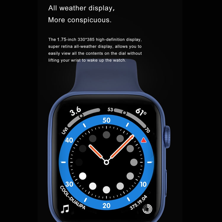 DW35PRO 1.75 inch Color Screen IPX7 Waterproof Smart Watch, Support Bluetooth Answer & Reject / Sleep Monitoring / Heart Rate Monitoring, Style: Silicone Strap
