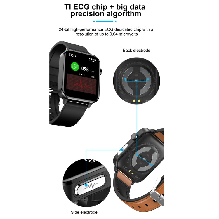 E86 1.7 inch TFT Color Screen IP68 Waterproof Smart Watch, Support Blood Oxygen Monitoring / Body Temperature Monitoring / AI Medical Diagnosis, Style: TPU Strap