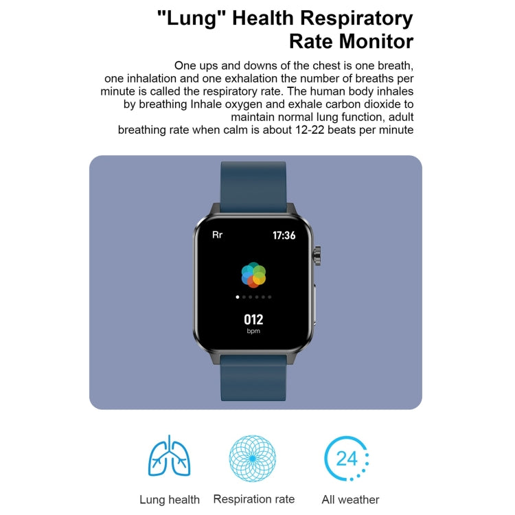 E86 1.7 inch TFT Color Screen IP68 Waterproof Smart Watch, Support Blood Oxygen Monitoring / Body Temperature Monitoring / AI Medical Diagnosis, Style: Leather Strap