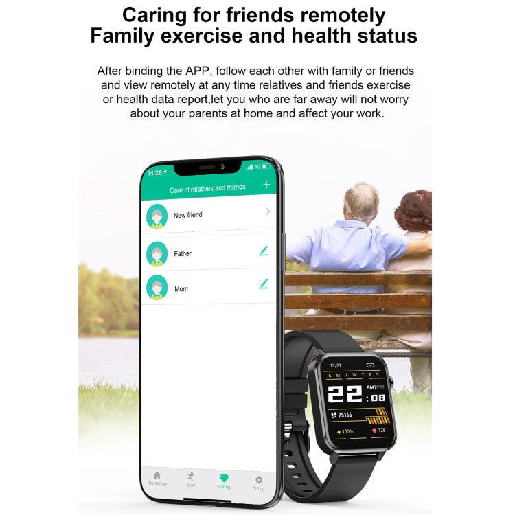 E86 1.7 inch TFT Color Screen IP68 Waterproof Smart Watch, Support Blood Oxygen Monitoring / Body Temperature Monitoring / AI Medical Diagnosis, Style: Leather Strap