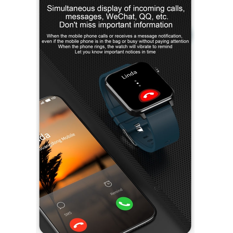 E86 1.7 inch TFT Color Screen IP68 Waterproof Smart Watch, Support Blood Oxygen Monitoring / Body Temperature Monitoring / AI Medical Diagnosis, Style: Leather Strap