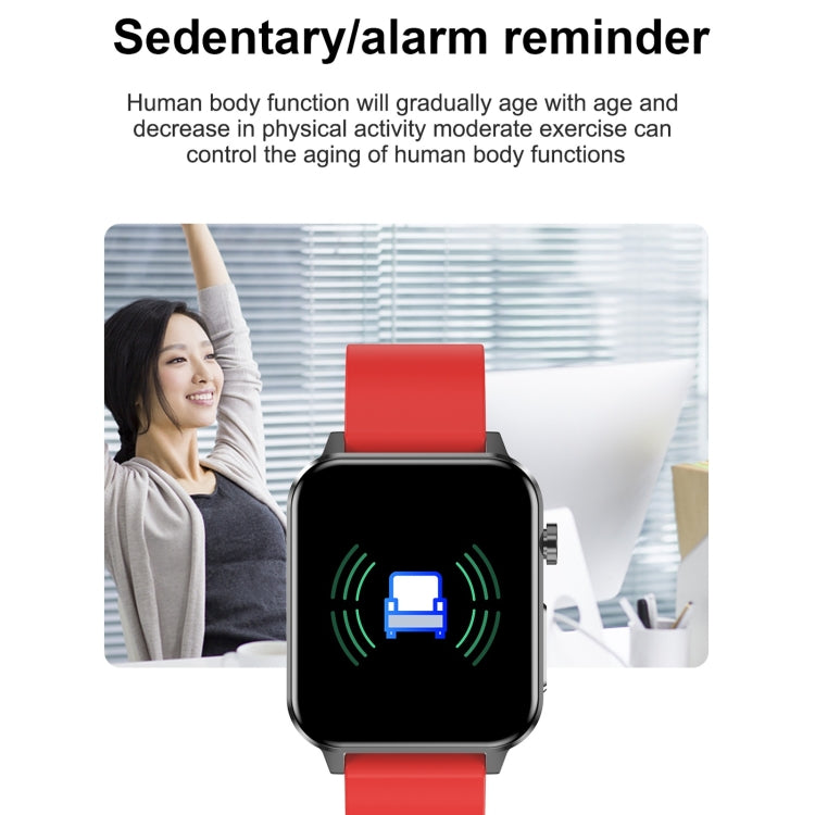 E86 1.7 inch TFT Color Screen IP68 Waterproof Smart Watch, Support Blood Oxygen Monitoring / Body Temperature Monitoring / AI Medical Diagnosis, Style: Leather Strap