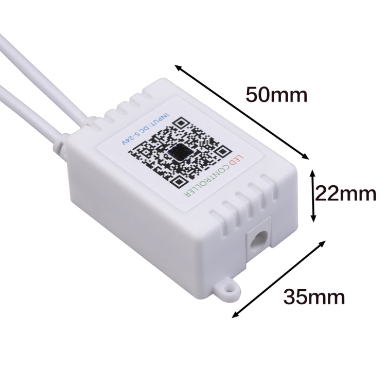 وحدة تحكم LED RGB بتقنية البلوتوث JH-RGB02 DC5.5x2.1mm مع جهاز تحكم عن بعد بـ 24 مفتاحًا، JH-RGB02