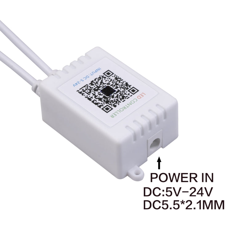 وحدة تحكم LED RGB بتقنية البلوتوث JH-RGB02 DC5.5x2.1mm مع جهاز تحكم عن بعد بـ 24 مفتاحًا، JH-RGB02