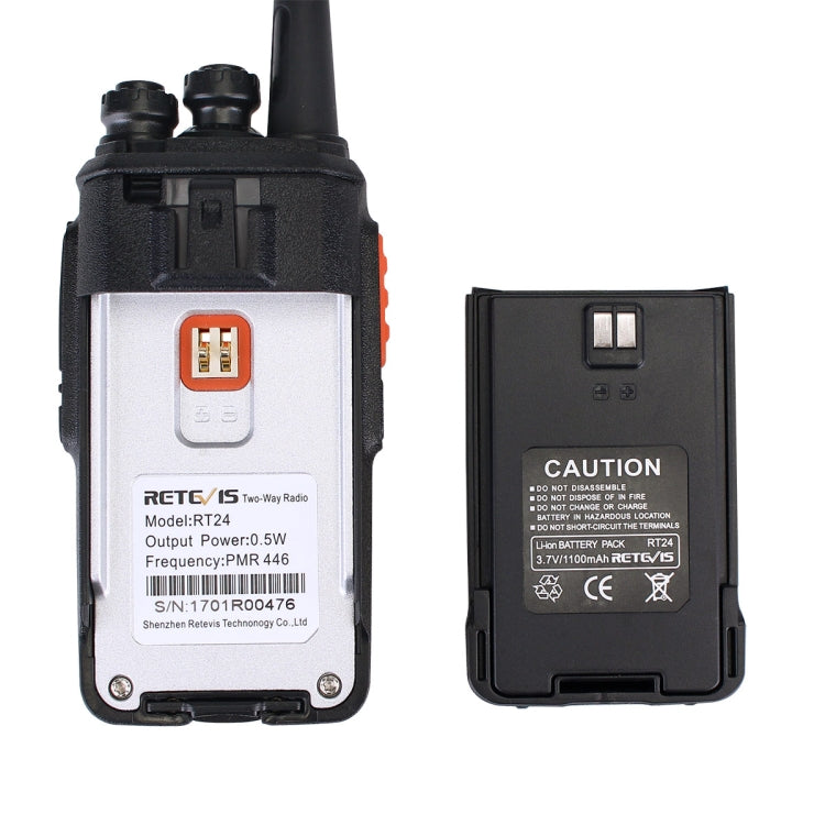 1 Pair RETEVIS RT24 EU Frequency PMR 446/400-470MHz 16CHS Two Way Radio Handheld Walkie Talkie, EU Plug