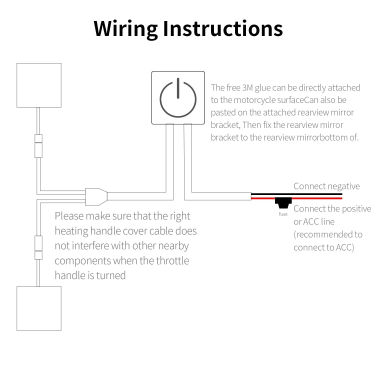 WUPP CS-974B1 Motorcycle Modified Hook and Loop Fastener Intelligent Electric Heating Hand Cover Heated Grip with Three Gear Temperature Control, CS-974B1